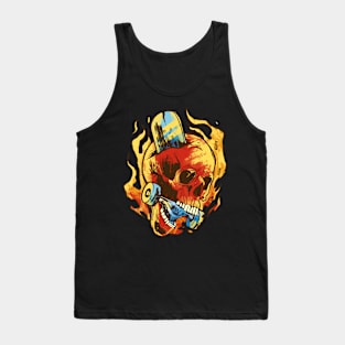 Skull Flame Skater Description Tank Top